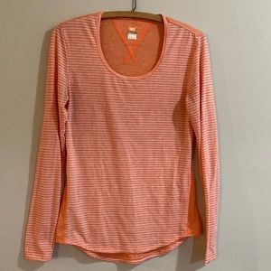 Lucy Tech peach striped long sleeve tee size xs/tp
